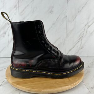 Dr. Doc Martens 1460 Pascal Front Zip Mens Size 9 Cherry Red Combat Moto Boots